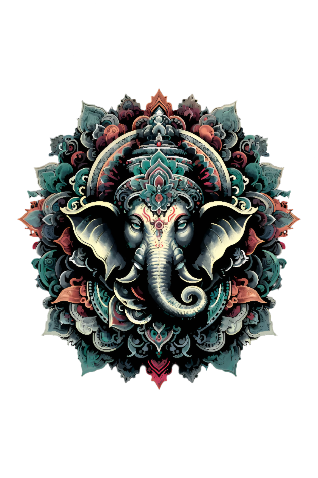 Majestic Ganesha: Intricate Mandala Tee