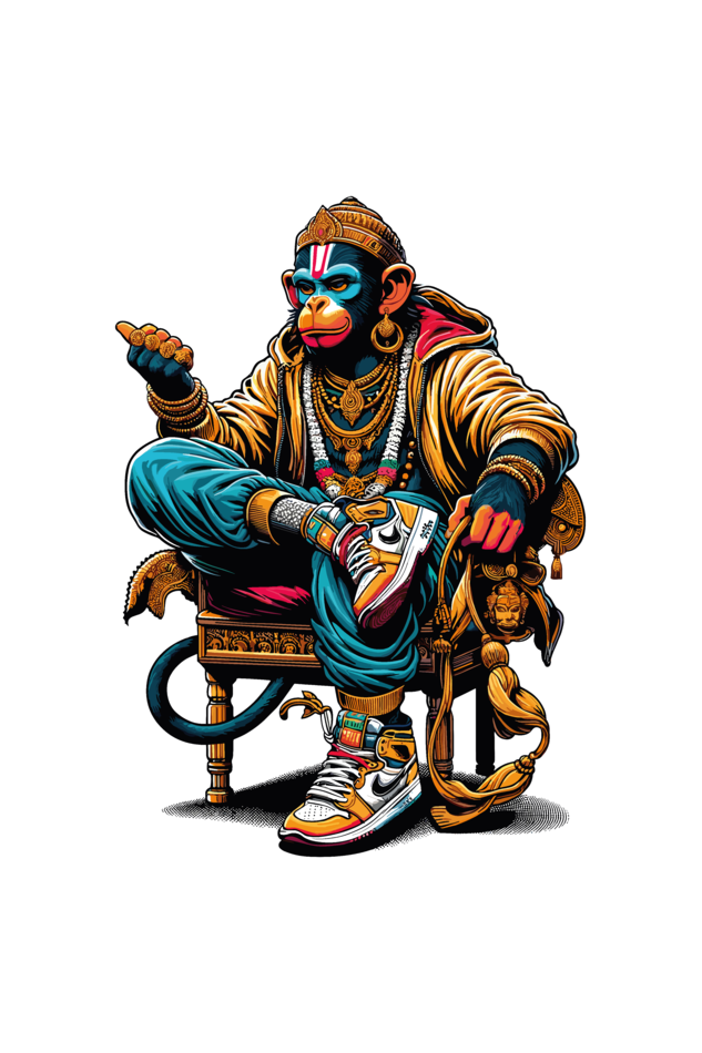 Street King Hanuman: Urban God Vibes Tee