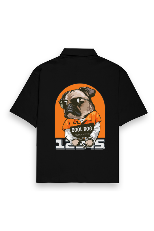 Cool Dog Mugshot Oversized Cotton Shirt