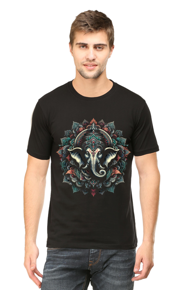 Majestic Ganesha: Intricate Mandala Tee