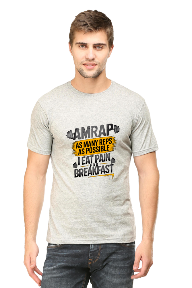 AMRAP Warrior: Eat Pain for Breakfast Tee (white)