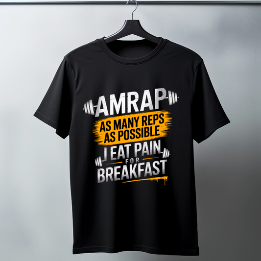 AMRAP Warrior: Eat Pain for Breakfast Tee (Black)