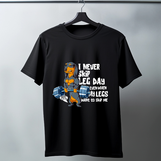 Leg Day Loyal: Never Skip with Dachshund Power Tee