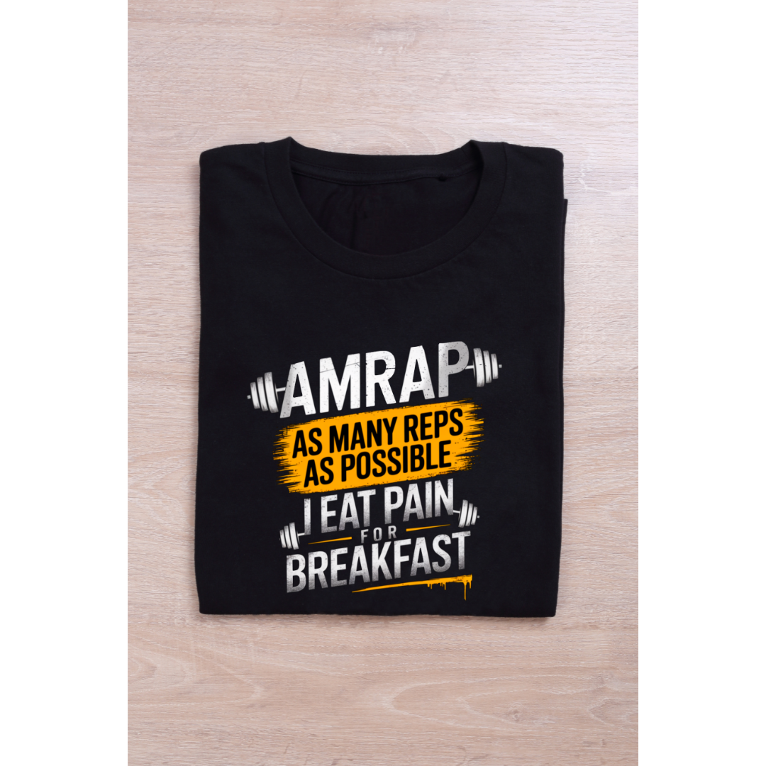 AMRAP Warrior: Eat Pain for Breakfast Tee (Black)