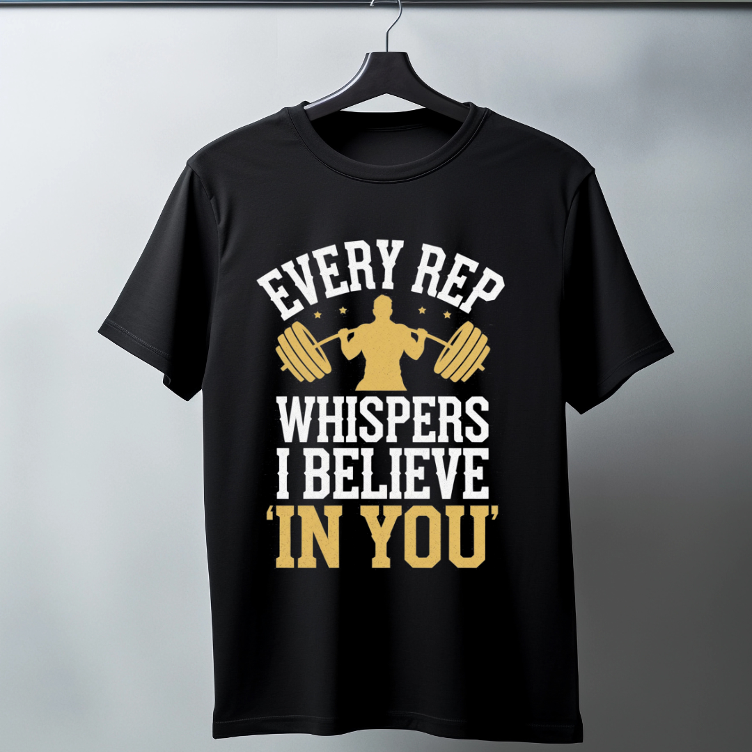 Every Rep Whispers: Motivational Gym Tee