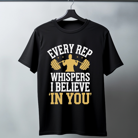 Every Rep Whispers: Motivational Gym Tee