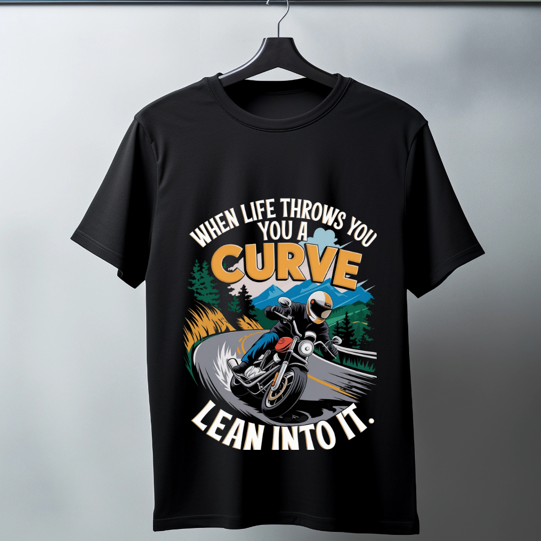 Lean Into the Curve: Motorcycle Adventure Tee